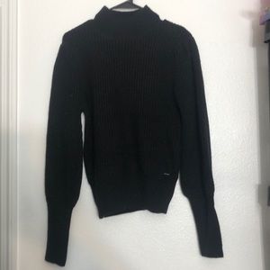 T Tahari Sweater Black Large Wool Blend